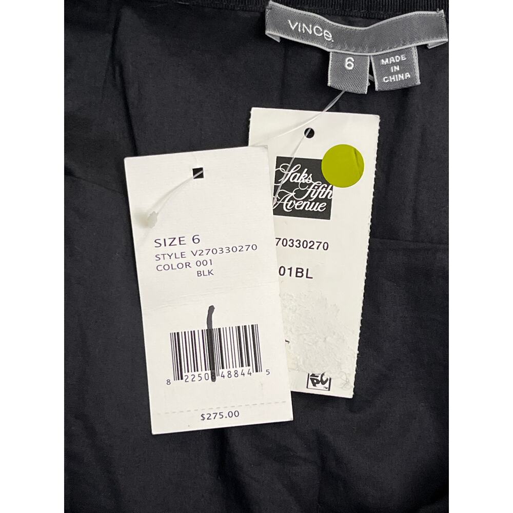Vince Black Sheer Check Pleated Short Skirt Women’s Size 6 Lightweight NWT - Picture 11 of 11